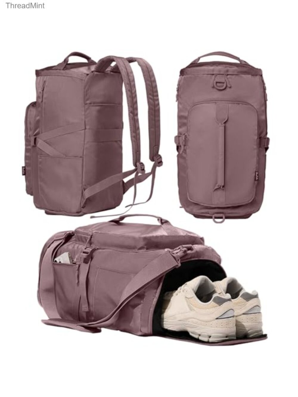 Women's Gym Bag Convertible Backpack Duffel with Shoe Compartment Wet Pocket 30L